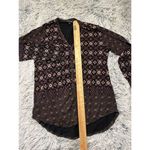 Lucky Brand  Knit Button Front Shirt Top‎ Boho Medallion Floral Print Hippie Photo 4