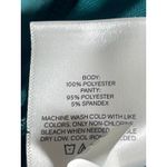 EXPRESS  Womens Blue Teal Silk Satin Cowl Neck Short Sleeve Blouse Bodysuit Top M Photo 3