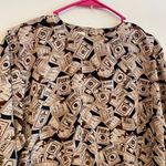 Pendleton Sophisticates by  High Neck Long Sleeve Mixed Print Blouse Top Womens L Photo 2