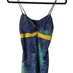 Y2K Yoyo5 Blue Floral Spaghetti Strap Tank Top Size M Funky Retro‎ Going Out Top Size M Photo 0