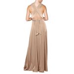 Revelry Micah Convertible Velvet Bridesmaid Maxi Dress Gown XL in Gold Champagne Tan Photo 1