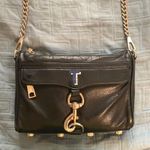 Rebecca Minkoff Mini MAC monogram Initial Black Leather Crossbody Bag Photo 6