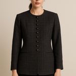 Pendleton Classic Wool Tweed Blazer Jacket Size 12 Black Gray Vintage Elegant Photo 0