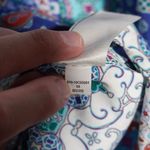 Chico's No Iron Button Up Top Hippie Boho Funky Retro Geometric Shirt Sz M Cotton Photo 4