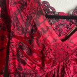Live and let live Size L Crushed Velvet Baby Doll Blouse Top Red Lace Whimsigoth Photo 5
