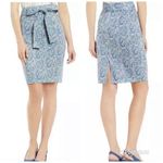 Antonio Melani Blue Paisley Pencil Skirt Belted Tie Waist Liberty London Size 2 Photo 2