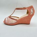 Top Moda Sandal Womens 7.5 Pink Rhinestone Strappy Lace Sandal NEW Photo 3