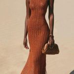 Cult Gaia 💕💕 Demi Crochet Dress ~ Halter Swimsuit Coverup Spice Small M NWT Photo 9