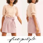 Free People  Mauve Payton Paperbag PU Leather Skirt Photo 4