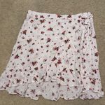 Ultra Flirt Floral faux Wrap Skirt - White and Red Photo 0