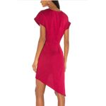 L'Academie Dress Womens Small Rumba Red The Hilaire Mini Asymmetrical Satin Photo 2
