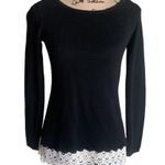 Charter Club  La Vie L’ Amour Lace Hem Sweater Sz XS NWT Photo 1