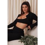 House Of CB House‎ of CB Mischa Black Ribbed Knit Bralette Size Large Photo 3