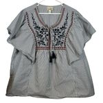 Dress Barn Plus Size  Stripe Flutter Stripe Blouse Top Patriotic Size 3X EUC #7051 Photo 0