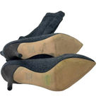 ZARA Boots Grey Knit Sock Heels Knee High OTK Size 35 US 5 Photo 9