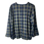 Summersalt  Navy Blue and Green Plaid Pajama Set Photo 4