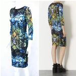 Topshop  Jewel Tone Snake Print Long Sleeve Midi Dress Photo 2