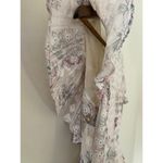 Tularosa  Benson Dress Ivory White Lilac Purple Ruffle Mini Eyelet EUC S Garden Photo 5