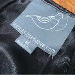 Knitted Dove wool tweed dress sleeveless bird appliqué size medium black gray Photo 3