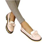 Elegant Pink Bow Loafers Size 8 Photo 0