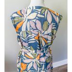 Nicole Miller  Tropical Flower Print Linen Dress Photo 6