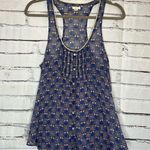 Aerie Blue Pleated Buttoned Tank Top Mini Dress SZ M Cute Colorful Feminine Y2K Photo 0