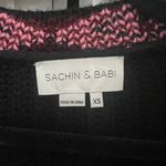 Sachin + Babi Landon Knit Cardigan in Black Burgundy Peony Photo 4