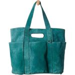 Free People NWT  Suede Caravan Tote Bag Pine / Teal Blue Green Purse Photo 0