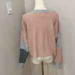 No Comment ‎ Pink Colorblock V Neck Sweater Large Photo 1