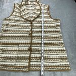 Vintage Orvis Vest Womens Medium XL Earth Tone Southwest Fleece Belted Back Photo 3