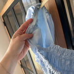 ASTR  The Label Savina Square Neck Bubble Sleeves Smocked Blouse Top puff light Photo 4