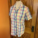Vintage 80s colorful plaid top Size M Photo 6