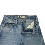 AMO Cropped Distressed Raw Hem Skinny Jeans Stretch Denim Light Wash size 25 Photo 5
