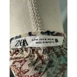 ZARA Blue/Pink/Purple Boho Floral Print Sheer Button Up Peasant Top, M Photo 6