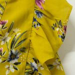 DR2 Yellow Floral Blouse with Purple Accents Size M Photo 8