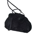 VTG Byrnes & Baker Handbag Snap Clutch Shoulder Strap Black Leather Embellished Photo 0