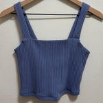 American Eagle  purple ribbed crop top cropped tank top small wide strap Photo 0