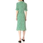 Dalton Silk Crepe Wrap Dress in Green Floral Print Size L Photo 1