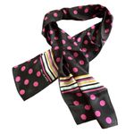 Bill Blass  Vintage Silk Long Neck Scarf Polka Dot Striped 80's-90's Handbag Wrap Photo 0