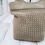 Jackson Beige Crochet Knit Style Double Strap Shoulder Bag Women's Purse Photo 1
