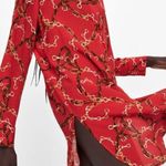 ZARA Basic Red Chain Print Long Sleeve Tunic Dress S Photo 1
