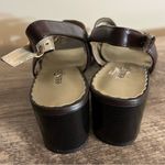 East 5th Vintage  Brown Leather Open Toe Heels Shoes Women’s Size 6 Buckle Photo 2