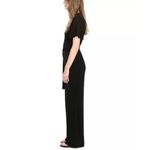 Michael Kors Wide Leg Jumpsuit Belted V-Neck Stretch Black Size L NWT $135.00 Photo 2
