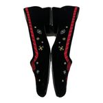 Nina Vintage  80’s Black velvet embroidered holiday novelty flats Photo 6