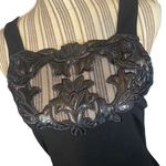 AQUA Black Lace Sleeveless Mesh Upper Dress Women SZ L Photo 2