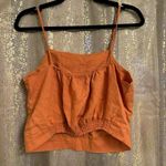 Kensie Jeans Orange Linen Blend Cropped Cami Tank Medium NWT Photo 1