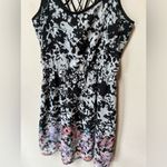 Studio Y Strappy Floral Fit & Flare Mini Dress Size Small Black Pink Spring Summer Photo 4