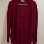 Joan Vass New York Womens Red Cardigan Sweater Size L Photo 0