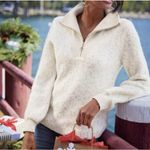 Soft Surroundings  Kuka Quarter Zip Sweater Wool Blend Cream Gold Size M Photo 1