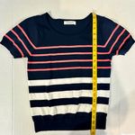Ofuon Striped Blue Peach And White‎ Women’s Blouse Size Small Preowned Photo 2
